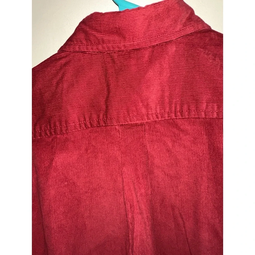 Gymboree Boys Corduroy Button Down Shirt Sz 6 Red Christmas EC